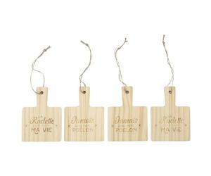 Lot de 4 reposes poêlon à raclette - cook concept - en bois - marron