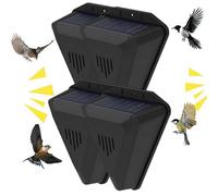 Lot de 4 répulsifs à énergie solaire pour oiseaux - Étanche - Avec alarme sonore - Pour jardin, cour - Pour repousser les renards, les chats, les chiens, les écureuils