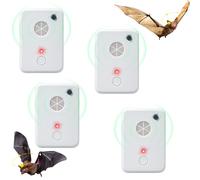 Lot de 4 répulsifs à ultrasons pour chauves-souris à l'intérieur, dispositifs dissuasif de chauve-souris, système de rejet de chauve-souris, répulsif électronique pour chauve-souris pour grenier,