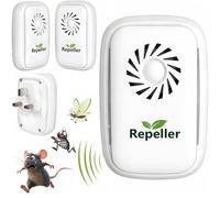 Lot de 4 répulsifs à ultrasons, répulsif électronique pour souris et rat, répulsif contre les moustiques, les cafards, les souris, les araignées, les mouches