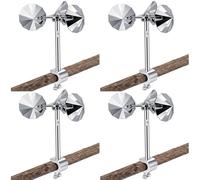 Lot de 4 répulsifs réfléchissants pour oiseaux avec base de serrage réglable, répulsif anti-oiseaux sans cruauté amélioré pour repousse pigeons, moineaux, pics pour clôtures, arbres, poteaux, toit