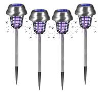 Lot de 4 répulsifs solaires anti-moustiques d'extérieur pour terrasse, anti-mites, mouches, petits insectes volants, tue-moucherons pour lits de légumes, zapper électrique pour jardin, jardin, 2026