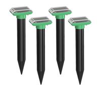 Lot de 4 répulsifs solaires anti-taupes avec vibration pour jardin | Signal de vibration de 3 secondes toutes les 50 secondes, se recharge à la lumière du jour, montage sur piquet pour cour et