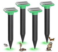 Lot de 4 répulsifs solaires Anti-Taupes, Répulsif à ultrasons, Fréquence Variable 400-1000 Hz, IP66 Imperméable, Dissuasif Efficace Repulsif Pigeon, Anti Souris Gopher, piège à Serpents
