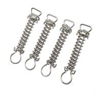 Lot de 4 ressorts de couverture de piscine en acier inoxydable avec protection pour l'hiver en maille de sécurité - Pièces de rechange robustes - Kit d'extension D-For Ring - Blanc (sans boîtier)