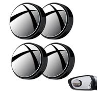 Lot De 4 Rétroviseurs D'angle Mort De Voiture, Rétroviseur D'angle Mort Latéral Automobile, Rétroviseur Rond Convexe Pour Voiture, Miroir Grand Angle De Voiture À Ventouse, Accessoires De Rétroviseur