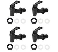 Lot de 4 robinets de rechange universels en plastique pour distributeur d'eau chaude et froide, bière, vin, jus de fruits, seau noir et blanc (uniquement noir)