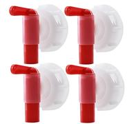 Lot de 4 robinets doseurs DIN61 - Pour bidon de 15 à 60 litres - Bidon avec filetage - Bec verseur - Accessoires d'atelier pour transvasement
