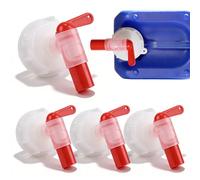 Lot De 4 Robinets Doseurs Din61: Robinet De Vidange Bidon Din 61, Robustes, Robinet D'écoulement, Plastique, Robinets Verseur Pour Essence Camping Jardin Eau Chaude Cuisine (Blanc/Rouge)