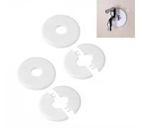 Lot de 4 rosace murale de radiateur 70 x 16,5 mm, rosace de recouvrement divisée avec fermeture à clic, bride murale pour équiper les tuyaux de chauffage de 15 mm, valves d'angle et robinets