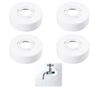 Lot de 4 Rosaces Mitigeur Douche Ajustables, Cache Tuyau Radiateur 3 Tailles (Ø 21/25/33 mm), Installation Facile, Matériau ABS, Pour Robinet de Douche, Radiateur et Tuyaux, 60 x 20 mm