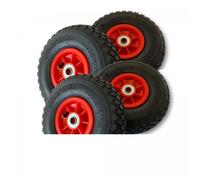 Lot de 4 Roue gonflable 260 x 85 mm (3.00-4) Diable / Chariot Alésage 20 mm