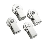 Lot de 4 roues de guidage de voie en U en acier inoxydable, matériel compact à fixe pour les tâches de traction de jardin, roue de guidage de poulie à corde, poulie utilitaire à fixe,