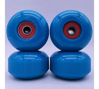 Lot de 4 roues de longboard 95A 52 x 32 mm en polyuréthane souple avec roulements ABEC-9 pour cruising de rue et skateboard en plein air (bleu)