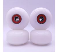 Lot de 4 roues de longboard 95A 52 x 32 mm en polyuréthane souple avec roulements ABEC-9 pour cruising de rue et skateboard en plein air (blanc)
