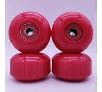 Lot de 4 roues de longboard en polyuréthane 95A avec roulements ABEC-9 pour une compatibilité équilibrée sur roulette et route Rouge 52 x 32 mm