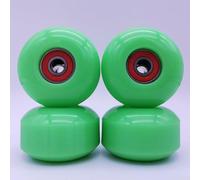 Lot de 4 roues de longboard souples 95A 52 x 32 mm avec roulements ABEC9 pour skateboard Street Cruising et performance optimale (vert)