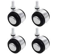 Lot de 4 roues de montage générales en plastique avec dispositif de retour de fixation de sécurité au sol pour tables et unités de rangement Top Plate Caster