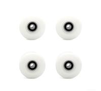 Lot de 4 roues de patins à roulettes 55 x 32 mm 80A double rangée PU avec roulements pour une stabilité et un contrôle améliorés (blanc)