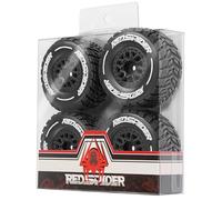 Lot de 4 roues de pneu en caoutchouc 65 x 28 mm RC pièces de rechange pour ARRMA 1/14 Mojave GROM RC voiture (noir)