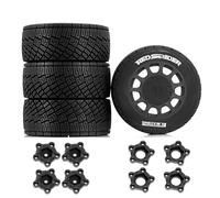Lot de 4 roues de pneu en caoutchouc pour voiture RC 100 x 40 mm moyeu hexagonal 14 mm 17 mm Pièces de rechange RC pour 1/7 1/8 WRC Rally KM FS Kyosho ARRMA ZD Racing RC voiture (titane)