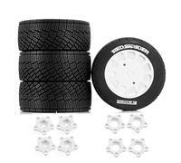 Lot de 4 roues de pneu en caoutchouc pour voiture RC 100 x 40 mm moyeu hexagonal 14 mm 17 mm Pièces de rechange pour 1/7 1/8 WRC Rally KM FS Kyosho ARRMA ZD Racing RC voiture (blanc)