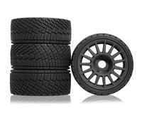 Lot de 4 roues de pneu en caoutchouc pour voiture RC 100 x 40 mm moyeu hexagonal 17 mm RC pièces de rechange pour 1/7 1/8 WRC Rally KM FS Kyosho ARRMA ZD Racing MJX RC voiture (noir)