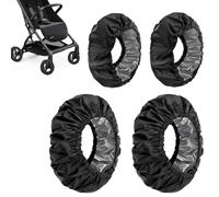 Lot de 4 roues de protection pour poussette, accessoires de poussette, 2 grands et 2 petits pneus de poussette, résistants à l'eau et à la saleté, compatibles avec les accessoires de design Abc etc