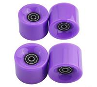 Lot de 4 roues de rechange 78A pour skateboard Longboard 60 x 45 mm avec roulements ABEC-9 et entretoises pour skating en plein air (violet)