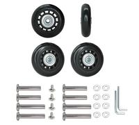 Lot de 4 roues de rechange pivotantes en caoutchouc pour valise, 60 mm x 23 mm, pour chariot, roulements à rouleaux, kits de réparation