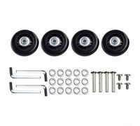 Lot de 4 roues de rechange pour bagages 54 mm et 64 mm, design silencieux en caoutchouc pour un déplacement sans effort des valises (54 x 18 mm)