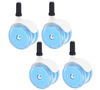 Lot de 4 roues de rechange pour déambulateur pour bébé 2 pouces en caoutchouc à forte charge à visser de couleur bleue