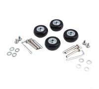 Lot de 4 roues de rechange pour réparation de valises | Roulette pivotante en caoutchouc avec roulement de 6 mm | Kit de patins à roulettes silencieux avec outils et vis | Plusieurs tailles (40 x 18