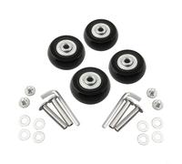 Lot de 4 roues de rechange pour réparation de valises | Roulette pivotante en caoutchouc avec roulement de 6 mm | Kit de patins à roulettes silencieux avec outils et vis | Plusieurs tailles (41 x 18