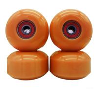 Lot de 4 roues de skateboard 52 x 32 mm 95a PU avec roulements ABEC-9 pour planches à double kick lisses Street Park pour Cruiser Set couleurs mélangées (S)