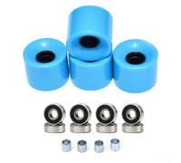 Lot de 4 roues de skateboard 78A 60 x 45 mm pour longboards, roulements ABEC-9 et entretoises, PU Street pour roulettes Cruiser avec noyau en acier pour patinage extérieur (bleu)