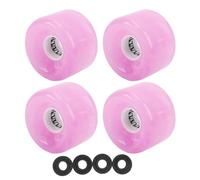 Lot de 4 roues de skateboard - 78a - Dureté PU - Roues à roulettes transparentes - Pour traverser la destruction sur rampes - Routes en béton - Rose