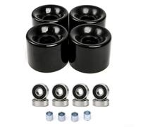 Lot de 4 roues de skateboard avec roulements à billes Noir 60 x 45 mm 78A | 4 roues, 8 roulements, 4 entretoises incluses, polyuréthane souple 78A, taille 60 x 45 mm, kit d'installation rapide