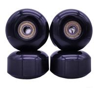 Lot de 4 roues de skateboard en polyuréthane 95a avec roulements ABEC-9 pour planches à double kick, couleur noire, lot de 4 roues durables et lisses pour skateboard Street Park Performance Set (C)