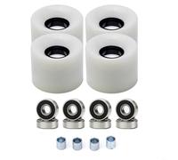 Lot de 4 roues de skateboard et longboard 78A en polyuréthane 60 x 45 mm avec roulements ABEC-9 608RS et entretoises pour skateboards standard, cruisers, planches courtes, valises, chariots, patinage