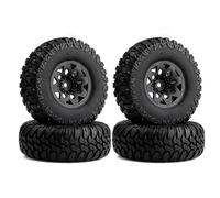 Lot de 4 roues d'escalade et pneus 105 mm pour voitures d'escalade 1/10 SCX10 TRX4 TRX6 YK 4012 RC Noir