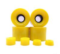 Lot de 4 roues en polyuréthane pour skateboard - 60 x 45 mm - 78A - Absorption des chocs - Design solide - Grip pour le patinage de rue et de plein air (jaune)