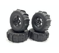 Lot de 4 roues et pneus hexagonaux de 12 mm sans colle pour camion télécommandé à l'échelle 1/10 D90 D110 CC01 CR01 TRX4 TRX6 CROSSRC AXIAL SCX10