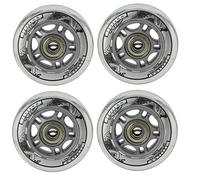 Lot de 4 roues inline - Pour patinage de loisirs - En polyuréthane 72 mm / 82A - Avec 8 roulements ABEC7Nils