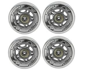 Lot de 4 roues inline - Pour patinage de loisirs - En polyuréthane 72 mm / 82A - Avec 8 roulements ABEC7Nils