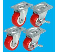 Amtech S5675 Lot de 4 roulettes pivotantes pour meubles avec capacité de charge de 200 kg, sans marquage