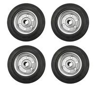 Lot de 4 roues pleines en caoutchouc 160 x 40 x 20 mm, moyeu Rola 58 mm, jante en acier, noir