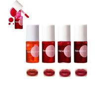 Lot de 4 rouges à lèvres au jus de fruits, brillant à lèvres longue durée, mini liquide teinté à l'eau, rouge à lèvres et joues multi-usages, rouge à lèvres hydratant, maquillage des lèvres non collan