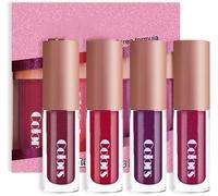 Lot de 4 rouges à lèvres liquides à paillettes métalliques scintillantes - Brillant à lèvres - Longue durée - Imperméable - Anti-adhésif