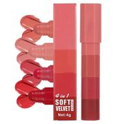Lot De 4 Rouges À Mats - Nuances Nude Et Crayons À Hydratants | Rouge À Liquide Mat Longue Durée Et Imperméable | Portable, Idéal Pour Les Cadeaux, Le Maquillage Quotidien Et Les